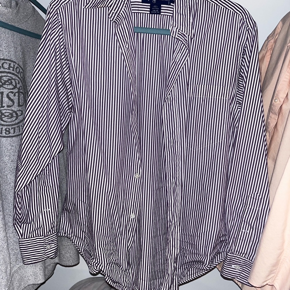 Womens Striped purple and White Shirt